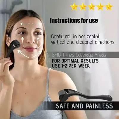 Microneedle Derma Roller With Needles Amazing Microneedling Tool For Skin Facial Beauty Hair Beard Scalp Women And Men