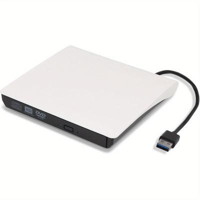 TEMU External Cd Dvd Drive Usb 3.0 Portable Dvd/ Cd +/ -rw Burner Player External Slim Drive Dvd Player For Laptop Desktop Pc Windows