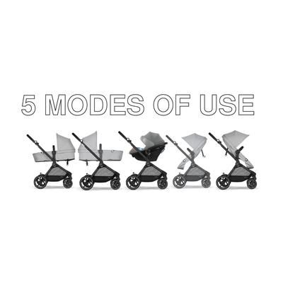 Cybex EOS 5-in-1 Travel System Stroller + Lightweight Aton G Infant Car Seat - Black / Lava Grey