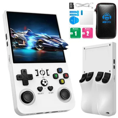 R36MAX Retro 128GB Handheld Game Console Linux System 4.0 Inch IPS Big Screen Portable Pocket Video Player No Download Required
