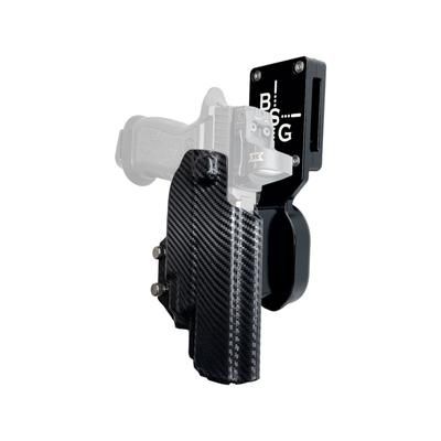 Black Scorpion Outdoor Gear Pro Heavy Duty Competition Kydex OWB Holster Sig Sauer P320 Full Size w/ TLR-7/TLR-8 Right Hand Black Shell Carbon Fiber