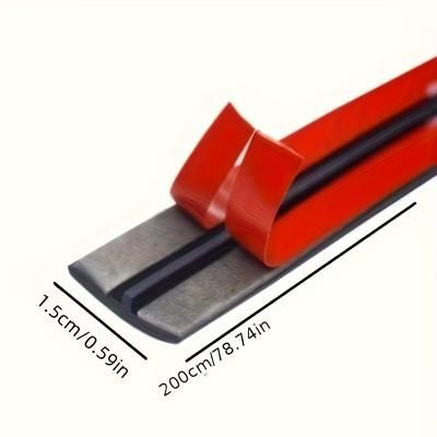 TEMU 200cm/78.74inch Car Rubber Seal Strip For Front Sunroof And Windshield, T-shaped Waterproof Leakproof Soundproofing Weather Stripping, Easy To Apply, Durable Rubber Material