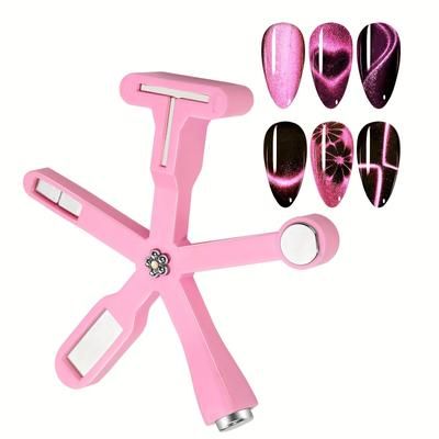 TEMU 6 In 1 Cat /led Gel Nail Magnet Plates For Manicure Art Design, High-quality, Suitable For Cat Eye Gel Polishing, Magnet Tool