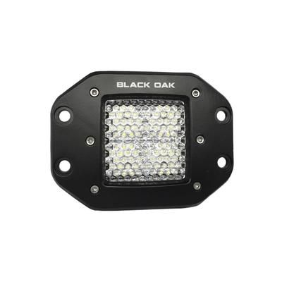 Black Oak LED Pro Series 2in Flush Mounted Flood LED Light Black 2F-FPOD10CR