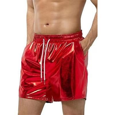 Retrò Vintage Anni '80 Shorts Disco Vernice in lattice lucido Metallico Semplice Costume Per uomo Halloween Carnevale Parata dell'Orgoglio Mese dell'orgoglio Adulti Shorts Estate