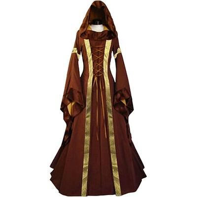 Medievale Rinascimento Abito da cocktail Abito da Ballo Vichingo Straniero Elfico Costume Per donna Celtico Fantasia Reale Halloween Carnevale Mascherata Feste LARP Fiera Rinascimentale Adulti Vestito