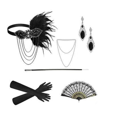 Anni 1920 Il grande Gatsby Fascia Flapper Il grande Gatsby Piuma Retrò Glitter scintillanti Cristallo / Strass Costume Per donna Carnevale San Valentino Mascherata Abbigliamento da sera Mascherata