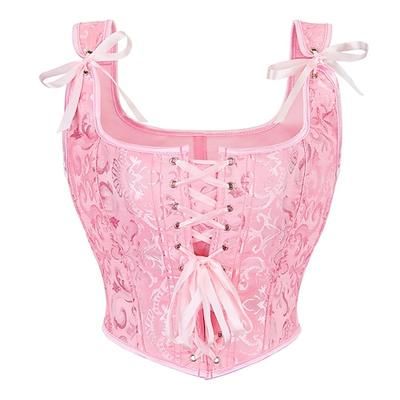 Retrò Vintage Medievale Rinascimento Corsetto Gilet Bustino Allacciato Floreale Jacquard Costume Per donna Celtico Fantasia Reale Natale Halloween Carnevale Feste Casual Quotidiano LARP Adulti