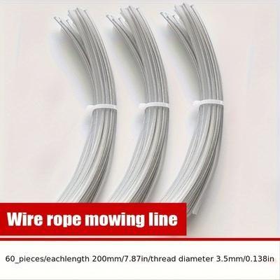 TEMU Durable Nylon-coated Steel Wire Grass Trimmer Line, 3.5mm Diameter - Outdoor Electric & Lawn Mowers