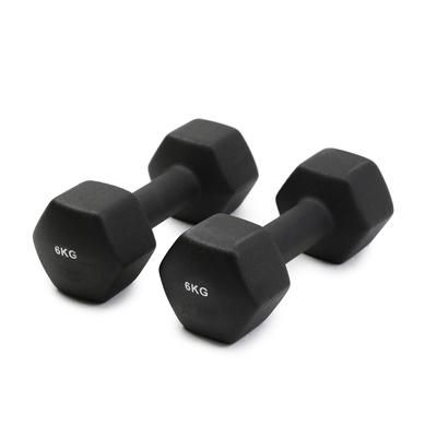 TEMU Exercise 6kg Set Of 2pcs Dumbbells Hexagon Neoprene Coated Exercise Home Gym Safe Strength Training Dumbbell Pair Workout Fitness Premium Non-slip Coating Black Ergonomic Grip Non-rolling And