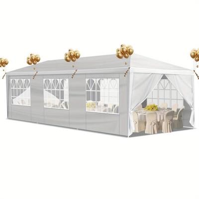 TEMU 10'x 30' Canopy Tent Gazebo Patio Outdoor Party Wedding Tent With 8 Sidewalls White