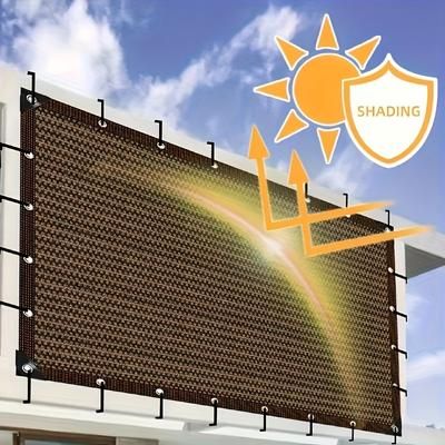 TEMU Heavy-duty Outdoor Sun Shade Net Canopy For Chicken Coops - Uv Protection, Heat Reduction, 91% Shading, Brown Mesh Material, With Grommets And Support Ribbons