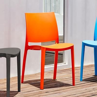 Set of 2 Sensilla Stackable Outdoor Dining Chairs by Lagoon in Orange