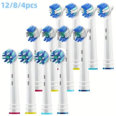 Têtes de brosse à dents de rechange compatibles avec Oral-B, 4/8/12 pièces têtes de brosse à dents électrique têtes de brosse pour Oral B remplacement Hea