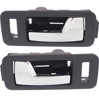 JC Whitney Interior Door Handle Chrome Lever with Black Bezel, Front, Driver & Passenger Side, SET-REPFD462155
