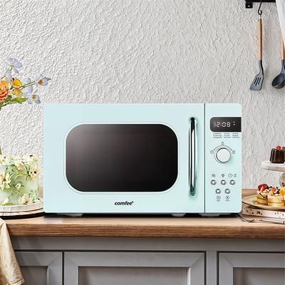 TEMU Table Top Microwave Oven |mint Green Modern Microwave Oven By Comfee' -800w Quick Heating, 5 Power Levels + 8 , Energy Efficient For Small Spaces, Style (model Cm-m202raf/gn)