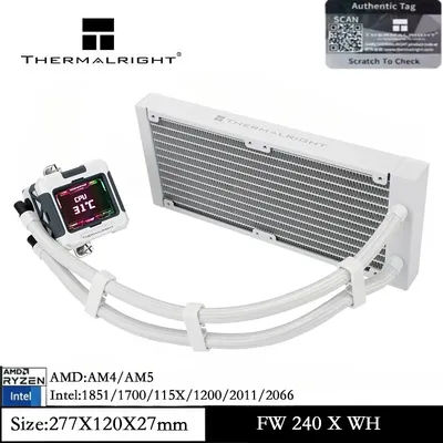 Thermalright FROZEN WARFRAME 240 X WHITE No Fan CPU Water Cooler with LCD Display for AM5 AM4 Intel 1700/1851/2066 Liquid Cooler