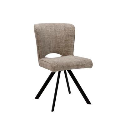 Sedia da pranzo con tessuto melange Tortora