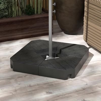 TEMU Umbrella Weights For Cantilever Parasols, Set Of 4 Heavy Duty Parasol Base Weights, 80kg 60kg Water Filled, Black
