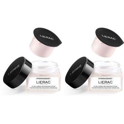 Lierac Hydragenist Gel-crema Reidratante Illuminante Ricarica Set da 2