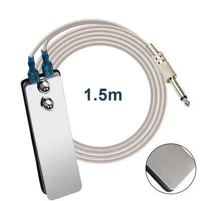 Tattoo Foot Pedal Switch Tattoo Power Supply Control Stainless Steel Tattoo Foot Switch With Power Cord Clip for Tattoo Machine