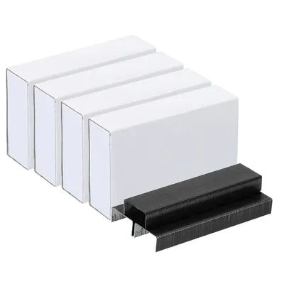 4000Pcs/4Pack Metal Staples Standard Stapler Staples 26/6 Binding Machine School Supplies Accessories 1/4Inch Long Staples Black