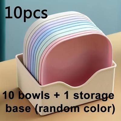 TEMU 6/11pcs Of Colorful Cat Bowls - Short-legged Cats And Dogs, Food Bowls And Water Bowls, Pet Supplies, Pet Feeding Bowls And Plates, Gifts, Random Colors (5+1 And Sets)
