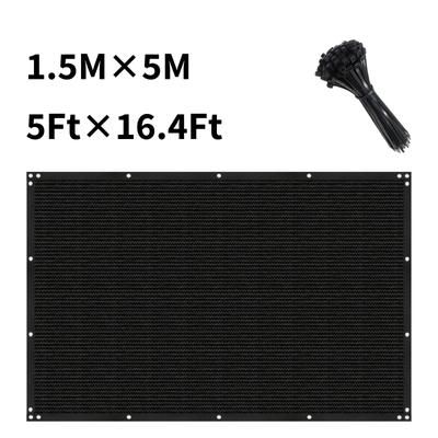 TEMU 5-foot Heavy-duty Privacy Fence Screen - Uv Protection, Windproof Outdoor Cover For Backyard & Garden, Black With Eyelet Design And Tie Straps Included, Car Line, Mesh