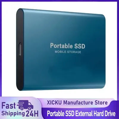 XIKCU New 16TB Portable SSD External Hard Drive USB 3.0 Type C Solid State Drive High Speed Hard Disk for Laptop/Desktop/Phones
