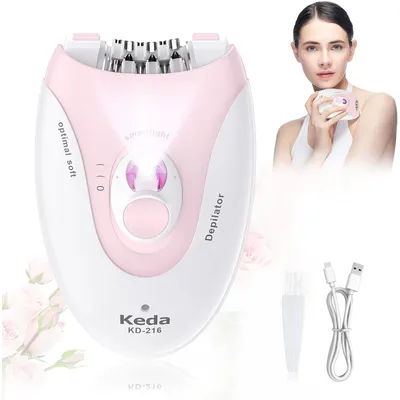 Keda Rechargeable Women Epilator Facial Hair Remover Bikini Trimmer Body Lady Shaver Leg Electric Razor Pubic Underarm Arm
