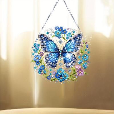 TEMU 2d Flat1 Acrylic Decorative Hanging Piece, Special Shaped Wreath Mosaic, Insect Theme Irregular Diamond Painting Kit, Suitable For Learning Bedroom, Home Window And Door Decoration, Creative Gift