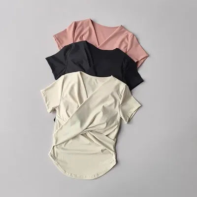 Sexy sports Yoga Shirt Women Sports Bra Quick Dry Training Pilates Cover Up yoga shirts built in cup gym shirt sports crop top