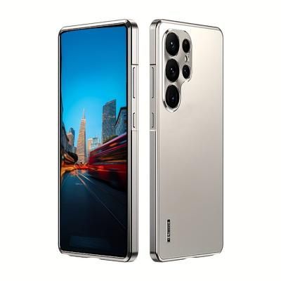 TEMU For Galaxy S25 S24 Ultra Phone Case.2-in-1 Metal Magnetic Phone Case New Aviation Aluminum Alloy Matte Ultra-thin Anti Drop Back Cover ( A Screen Protector As A Gift)