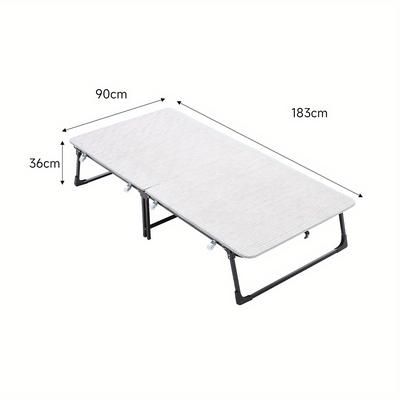 TEMU Metal Platform Bed Frame Single Foundation/ Basics Guest Dorm Spare Home Office Furniture (mattress Not Included), Grey/ Beige