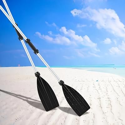 TEMU 2pcs Adjustable Aluminum Kayak Paddles - Portable, Retractable, For Surfing & , Black Blades With Ergonomic Grip, Outdoor Water Sports | Modern Paddles | Adjustable Paddles, Kayak Accessories