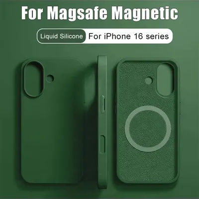 For Apple iPhone 16 15 14 13 Pro Max Plus For Magsafe Luxury Magnetic Liquid Silicone Case