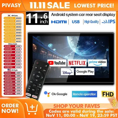 11.6 Inch Portable Mini Digital TV 1080P HDMI Handheld Car Television WIFI IPS HD Display Screen for Auto Kitchen Outdoor Us