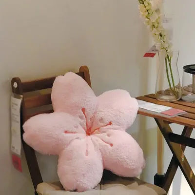 Oreiller mignon en forme de pétale de cerisier rose, coussin de siège de canapé, de chaise, de voiture, de bureau, de chambre à coucher, en peluche, cadeau pour filles et enfants