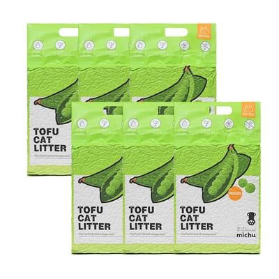 Michu Flushable & Clumping, Original Scent Natural Tofu Cat Litter, 5.5 lbs., Pack of 6