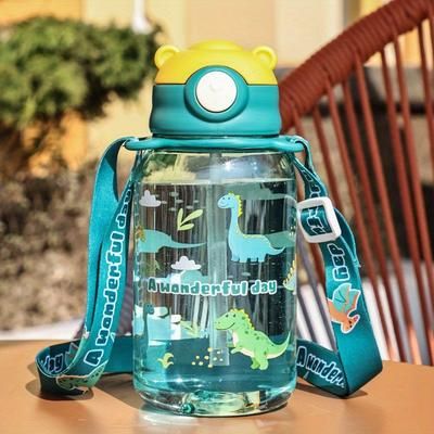 TEMU Large Capacity Cute Portable Water Bottle, Adorable Straw Cup, Portable And Durable For Outdoor Activities, Car Travel And Daily Use