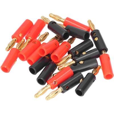 Basetbl - 20pcs fiche de cble de haut-parleur banane 4mm plaqué or type à vis ouvert universel pour