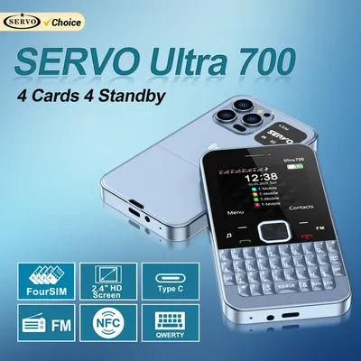 SERVO Ultra700 Four SIM Standby Mobile Phone Speed Dial Call Recording FM Radio Flashlight NFC 2G GSM Cellphone QWERTY Keyboard