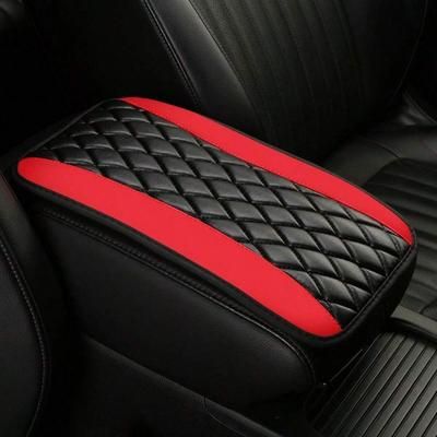 "TEMU Car Armrest Pad Cover - Quilted Black With Blue Accent, Waterproof & Easy- Console Cushion Mat, 12.6"x7.5", & Accessory, Car Armrest Cover"