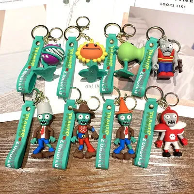 Game Plants vs. Zombies Keychain Schoolbag pendants men's and women's bags Car key chain couple pendants