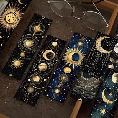 30PCS Mysterious Celestial Body Bookmarks Vintage DIY Page Reading Book Art Stationery Landscape Gift Creative Cards Bookmark