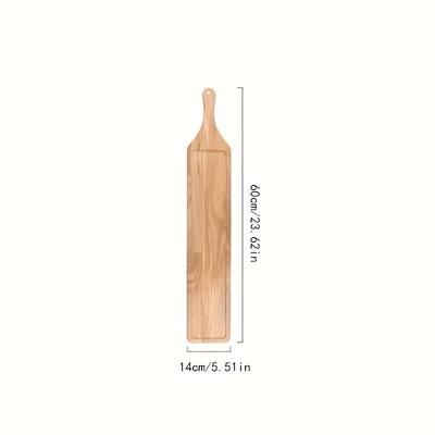 TEMU 1pc Premium Oak Wood Serving Platter - Warm Pot, Meat & Cheese Boards, Rectangular Dish For Kitchen And Restaurant Use
