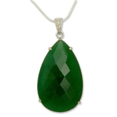 Sterling silver pendant necklace, 'Evergreen'