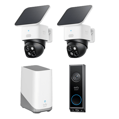 SoloCam S340 (2-Pack) + Video Doorbell E340 + eufy HomeBase S380 bundle