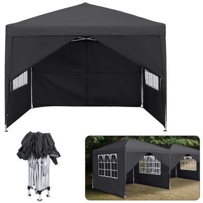 TEMU Folding Garden Gazebo 2. 5x2. 5m/3x3m With Side Panels & Carry Bag, Outdoor Tent With Uv Protection For Picnic, Party & Garden, /grey/green/white