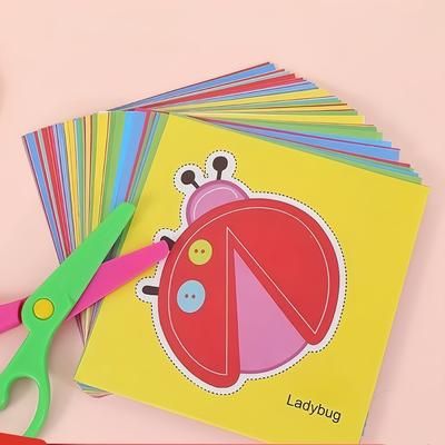 TEMU 49pcs Random Theme Paper Suit, Paper Suit Of (animals Or Plants), Diy Materials, Safe, Non-toxic, Creative Paper Materials